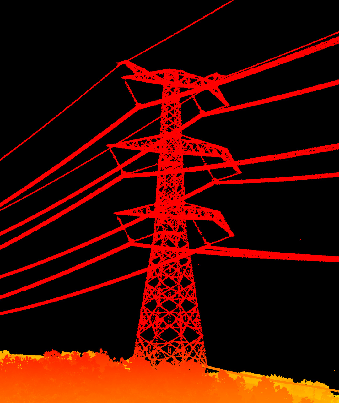 JoLiDAR-120G transmission tower point cloud detail