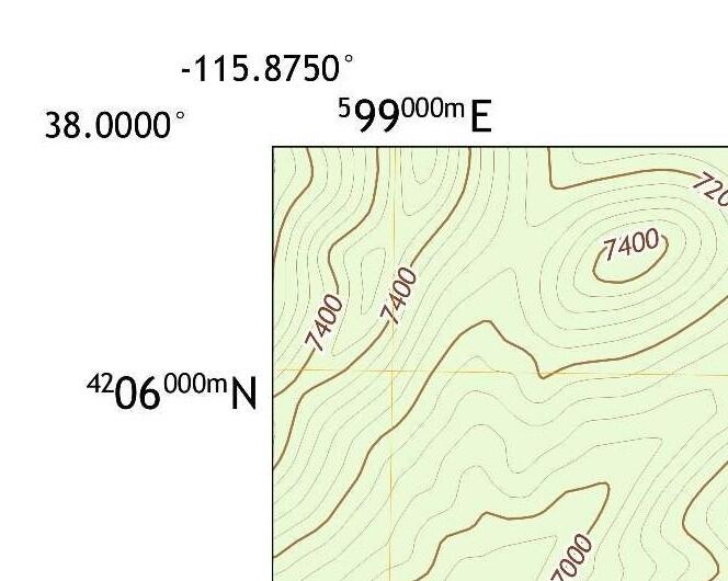 Coordinates on US topographic map
